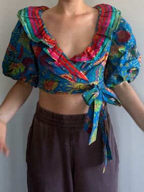 Farm Rio Wrap Blouse